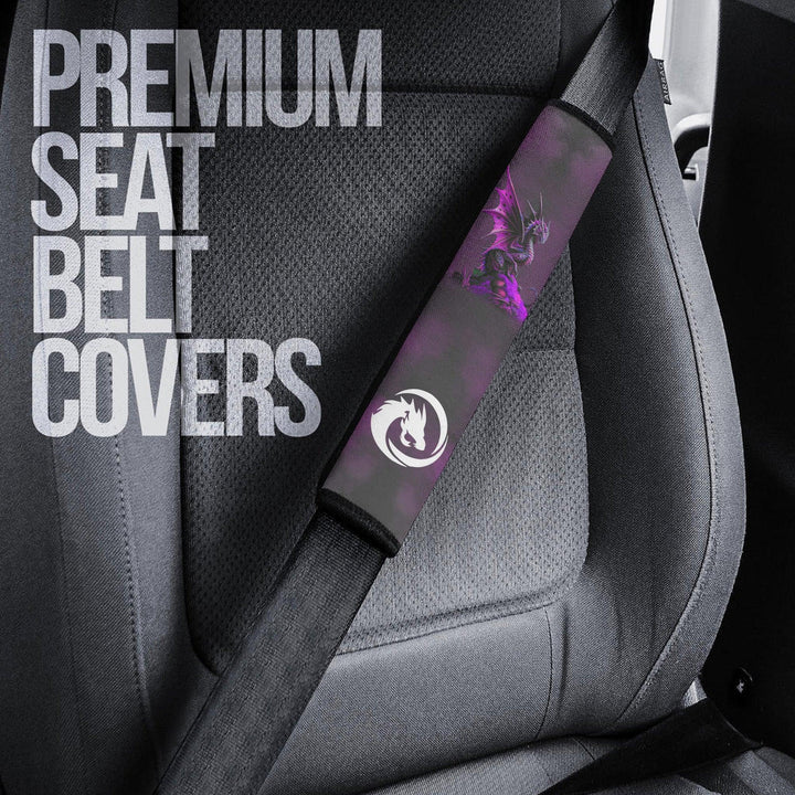 Purple Dragon Seat Belt Covers Custom Dragon Car Accessories - EzCustomcar - 3