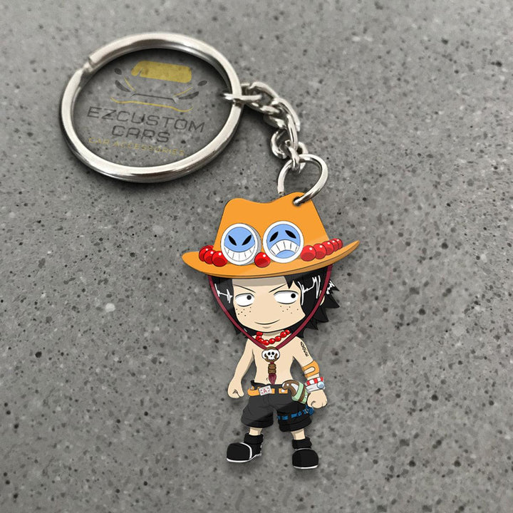 Portgas D. Ace Keychains Custom One Piece Anime Car Accessories - EzCustomcar - 1