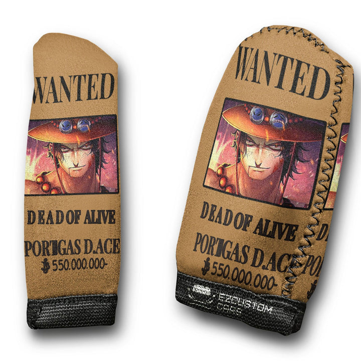 One Piece Anime Shift Knobs Car Covers Set Custom Portgas D.Ace Wanted Car Accessories - EzCustomcar - 1