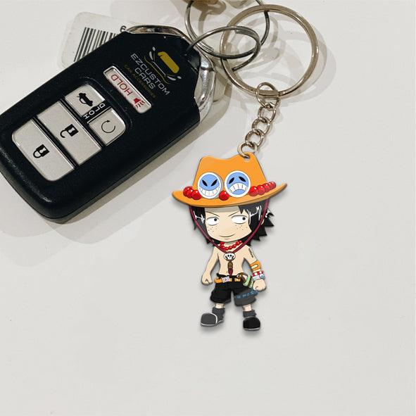 Portgas D. Ace Keychains Custom One Piece Anime Car Accessories - EzCustomcar - 2