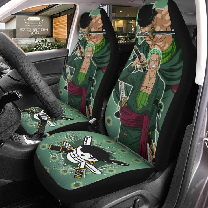 Zoro Car Seat Covers Custom Anime One Piece Car Accessoriesezcustomcar.com-1