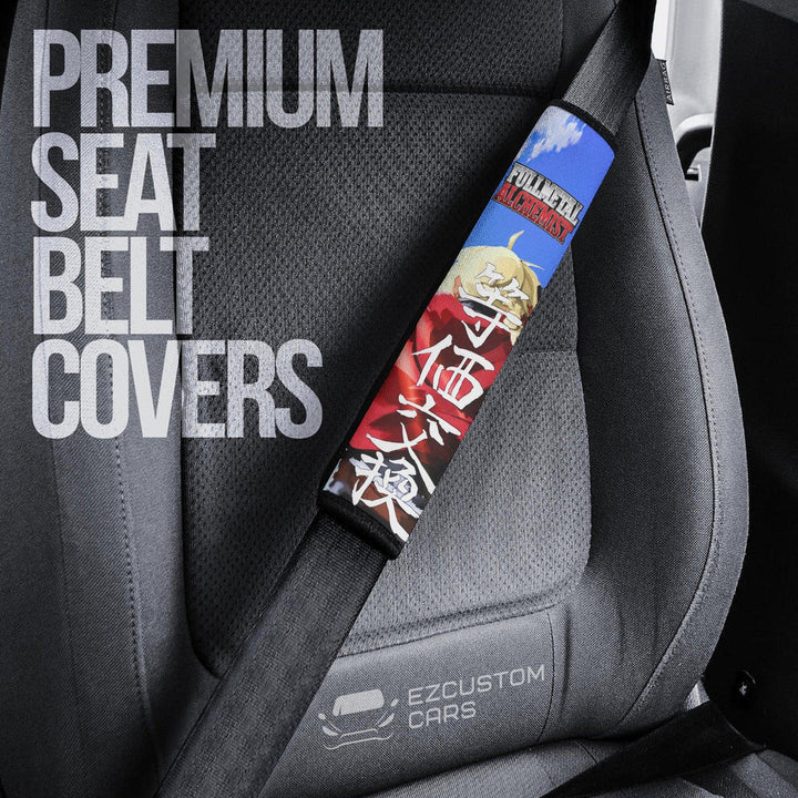 Edward Elric Seat Belt Covers Custom Anime Fullmetal Alchemist Car Accessories - EzCustomcar - 3