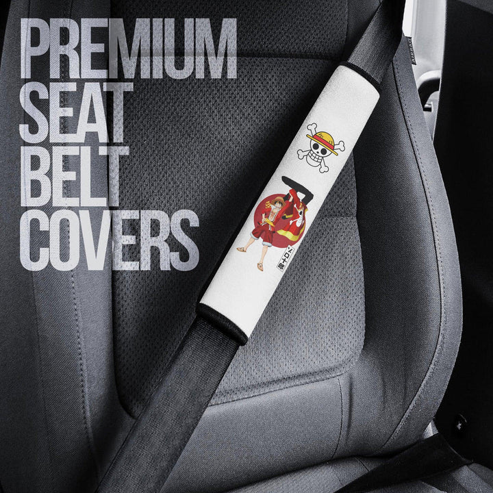 Luffy Seat Belt Covers Custom One Piece Luffy Flag Car Accessoriesezcustomcar-1