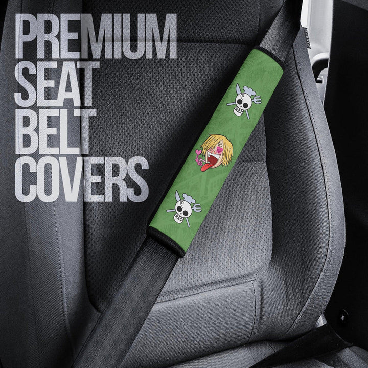 Sanji Seat Belt Covers Custom Heart Eyes One Piece Anime Car Accessories - EzCustomcar - 3