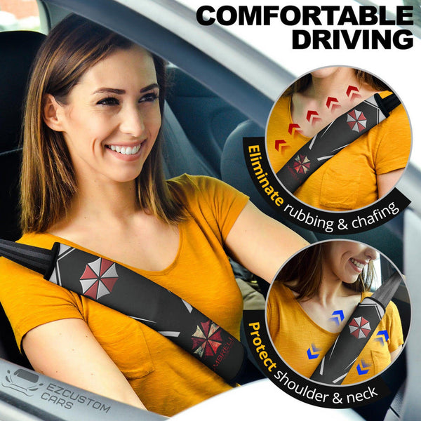Resident Evil: Umbrella Corps Car Accessories Anime Seat Belt Covers Umbrella Corporation Symbol - EzCustomcar - 1