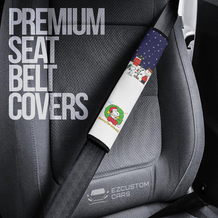 Christmas Car Accessories Custom Seat Belt Cover Snoppy Love - EzCustomcar - 3