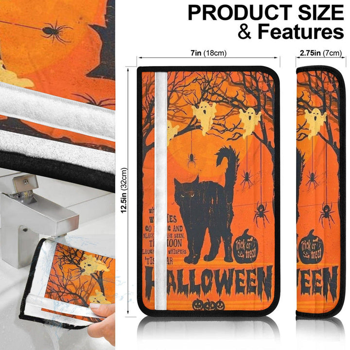 Halloween Car Accessories Custom Seat Belt Cover Halloween Cat and Owl - EzCustomcar - 4