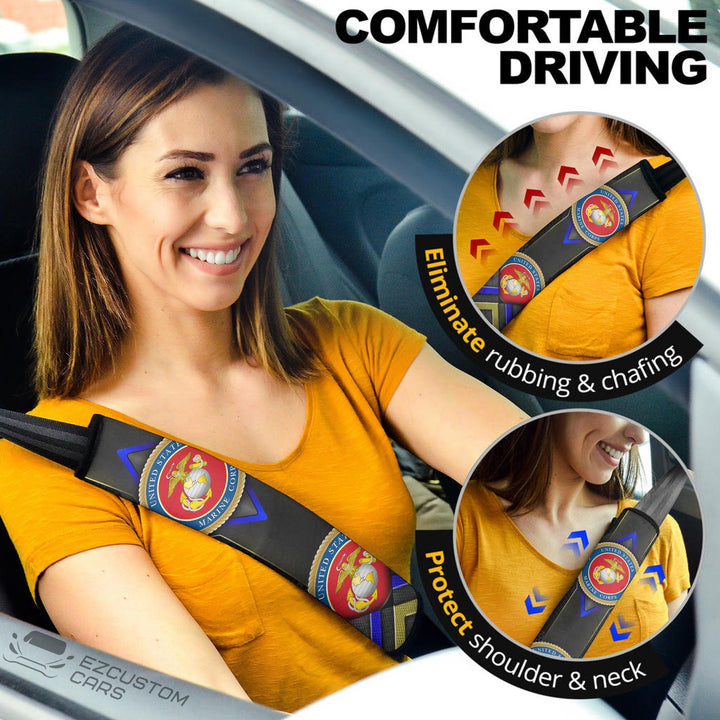 Military Car Accessories Custom Seat Belt Cover United States Marine Corps - EzCustomcar - 1