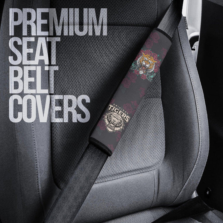 Rose x Tiger Seat Belt Covers Custom Tiger Car Accessories - EzCustomcar - 3