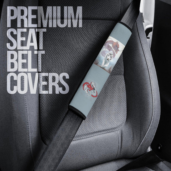 Dragon x Tiger Seat Belt Covers Custom Tiger Car Accessories - EzCustomcar - 3