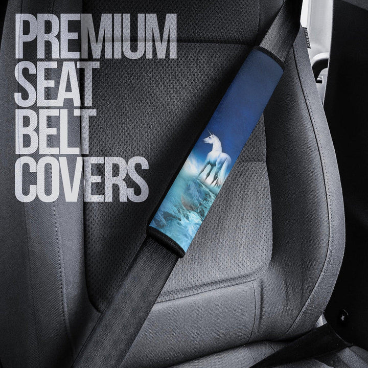 White Unicorn Seat Belt Covers Custom Unicorn Car Accessories - EzCustomcar - 3