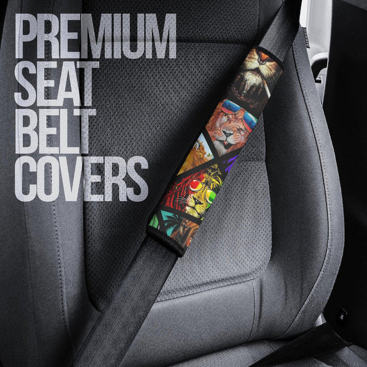 Summer Lion Seat Belt Covers Custom Lion Car Accessories - EzCustomcar - 3
