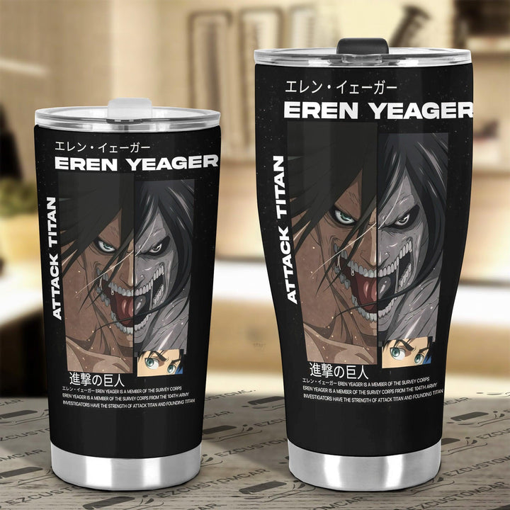 Eren Yeager Car Tumbler Cup Custom Attack on Titan Anime Car Accessories - EzCustomcar - 4