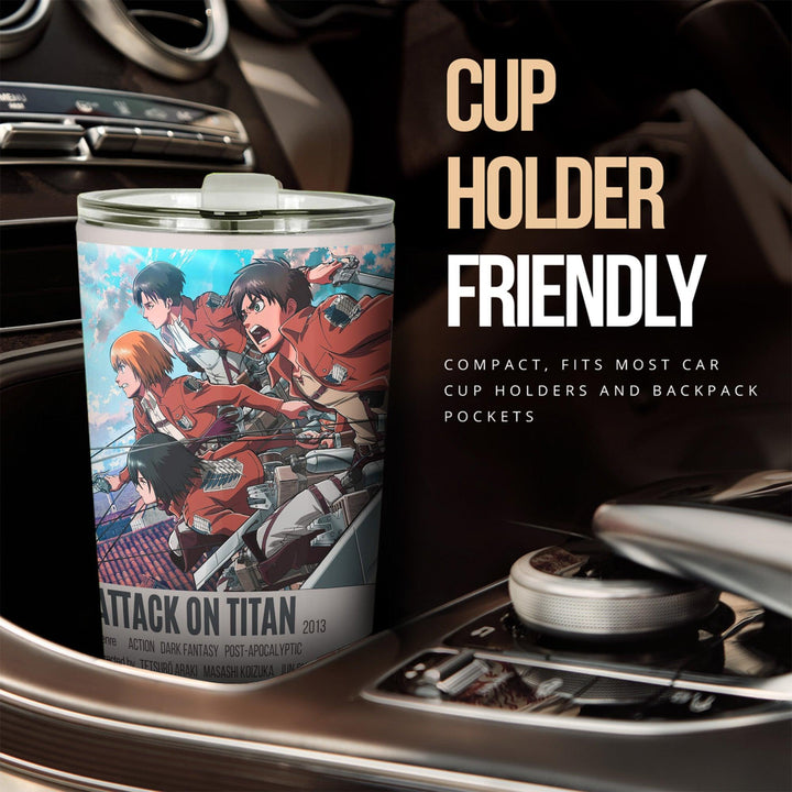 Attack on Titan Car Tumbler Cup Anime Car Accessories Poster Fan Art - EzCustomcar - 2