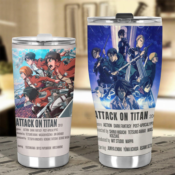 Attack on Titan Car Tumbler Cup Anime Car Accessories Poster Fan Art - EzCustomcar - 4