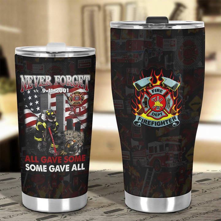 Firefighter Car Accessories Custom Car Tumblers Cup Firefighter Never Forget - EzCustomcar - 4