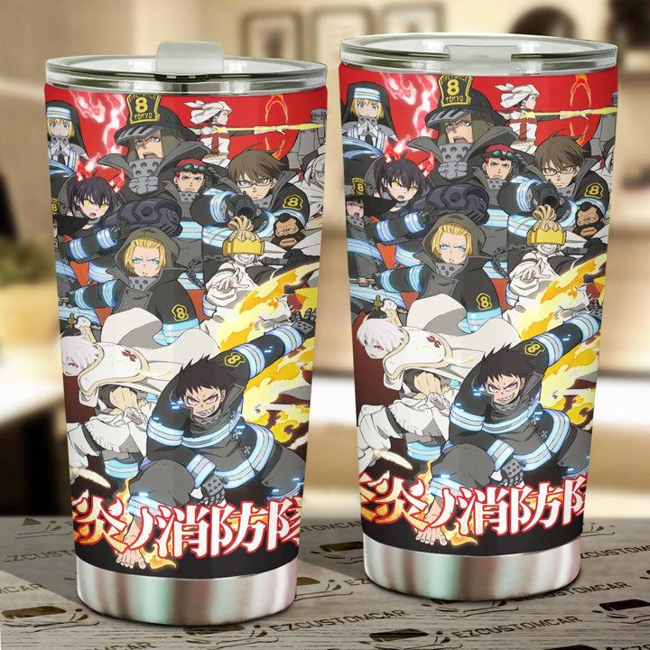 Fire Force All Characters Car Tumbler Cup Anime Car Accessories - EzCustomcar - 1