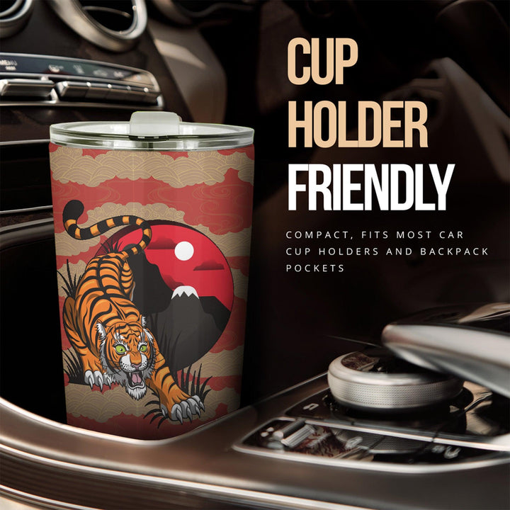 Hidden Tiger Car Tumbler Cup Custom Tiger Car Accessories - EzCustomcar - 2