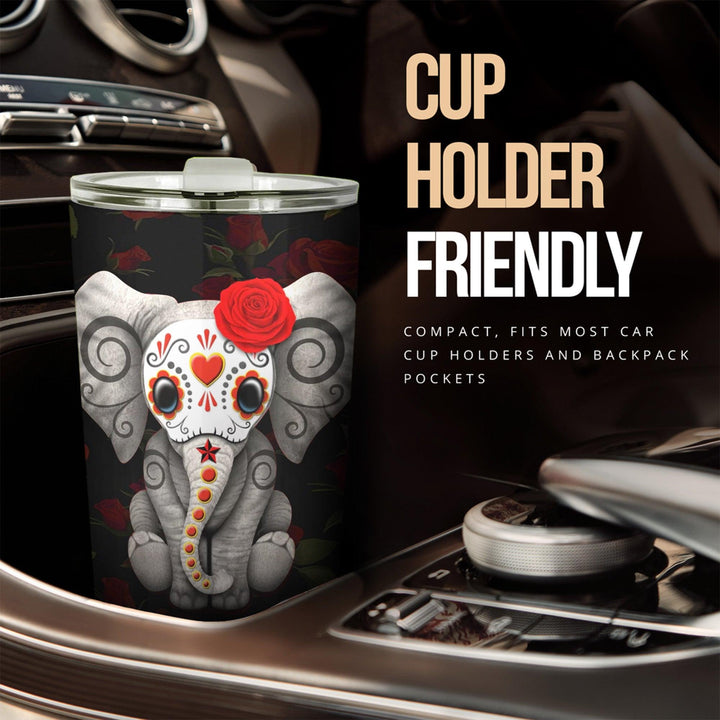 Super Cute Elephant Car Tumbler Cup Custom Elephant Car Accessories - EzCustomcar - 2
