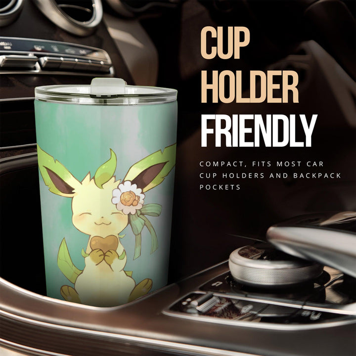 Pokemon Tumbler Anime Cup Car Accessories Leafeon Bloom - EzCustomcar - 2