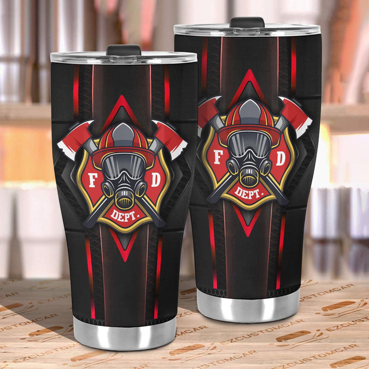 Military Car Accessories Custom Car Tumblers Cup United States Firefighter - EzCustomcar - 3