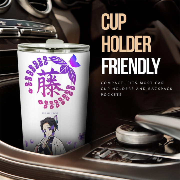 Demon Slayer Car Accessories Anime Car Tumblers Cup Shinobu Kocho x Symbol - EzCustomcar - 2