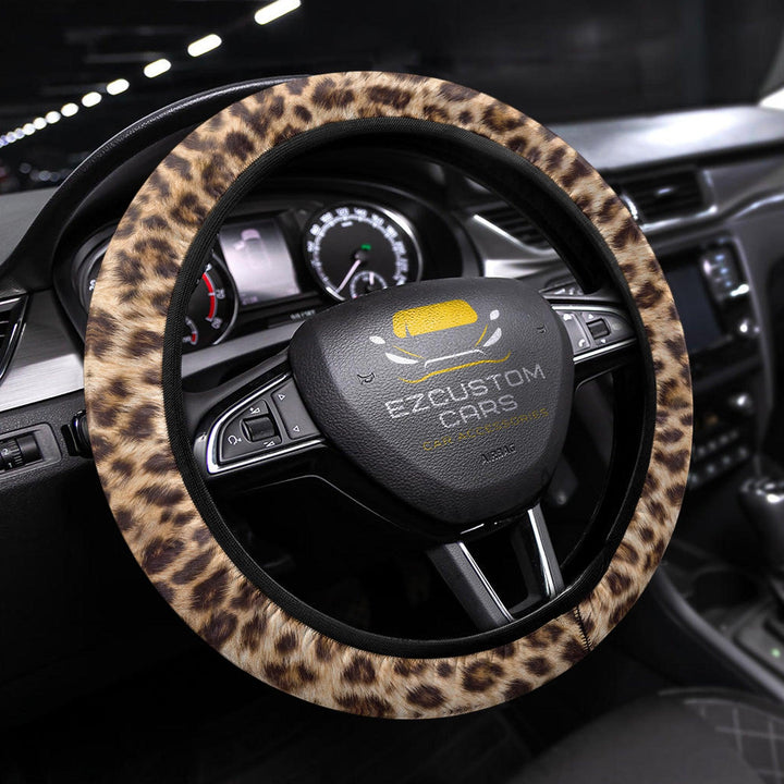 Leopard Skin Steering Wheel Cover Custom Leopard Car Accessories - EzCustomcar - 1