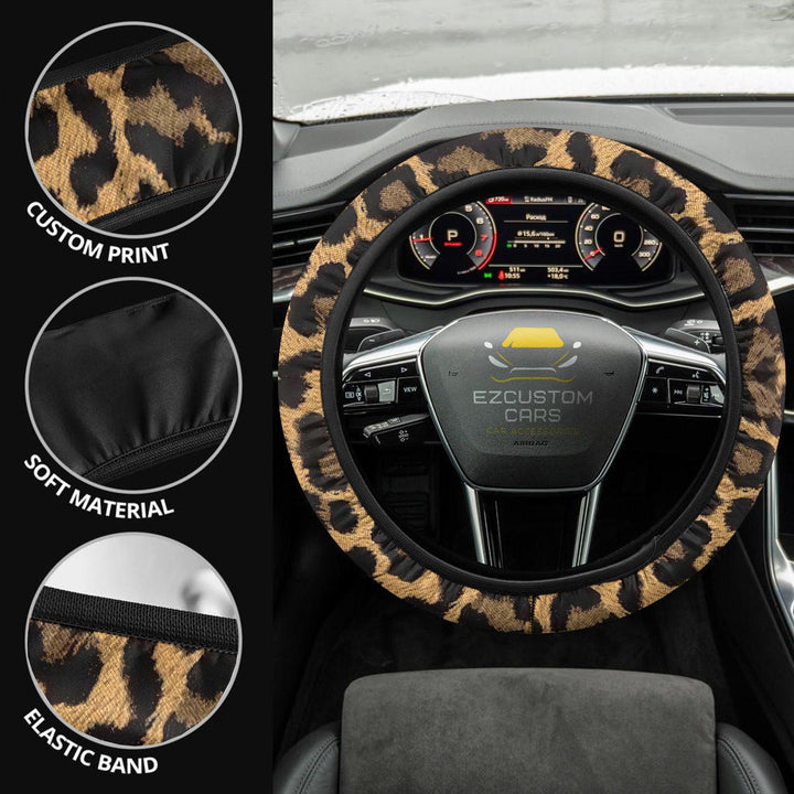 Skinny Cheetah Steering Wheel Cover Custom Cheetah Car Accessories - EzCustomcar - 4