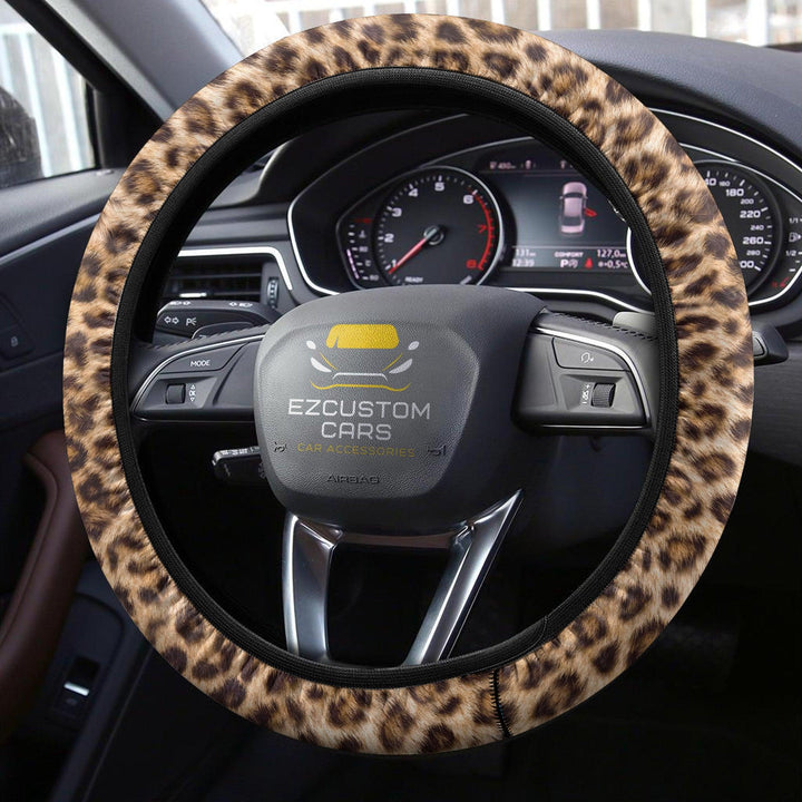 Leopard Skin Steering Wheel Cover Custom Leopard Car Accessories - EzCustomcar - 3