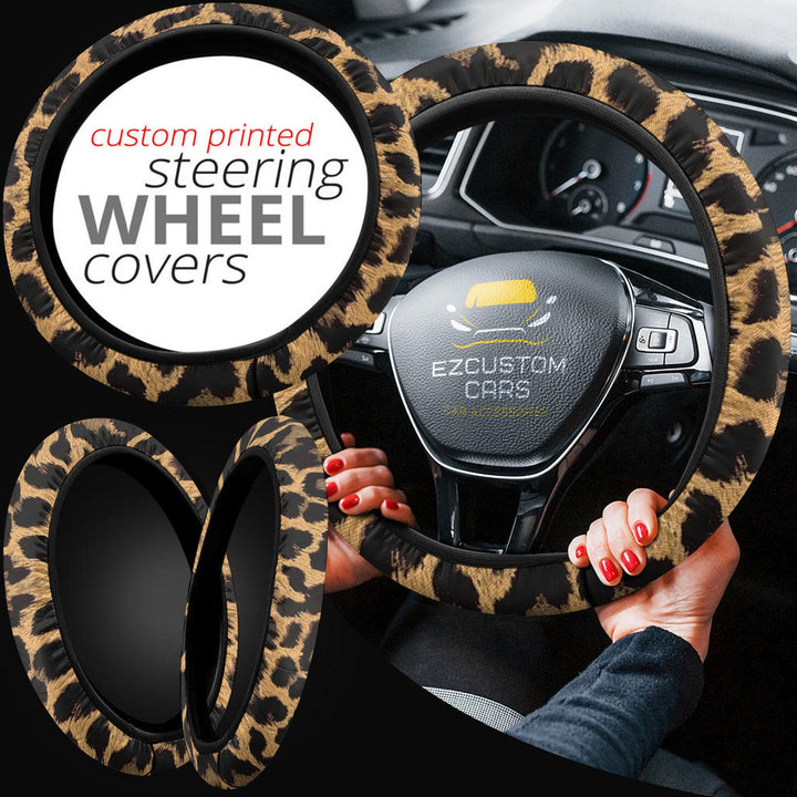 Skinny Cheetah Steering Wheel Cover Custom Cheetah Car Accessories - EzCustomcar - 2