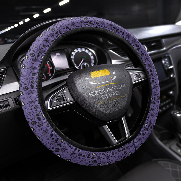 Halloween Car Accessories Custom Steering Wheel Cover Halloween Purple - EzCustomcar - 1
