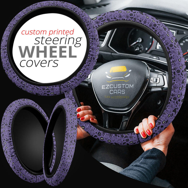 Halloween Car Accessories Custom Steering Wheel Cover Halloween Purple - EzCustomcar - 4