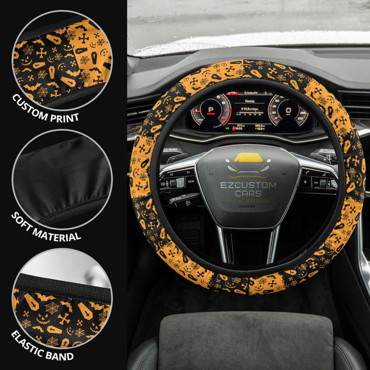 Halloween Car Accessories Custom Steering Wheel Cover Halloween Symbols - EzCustomcar - 2