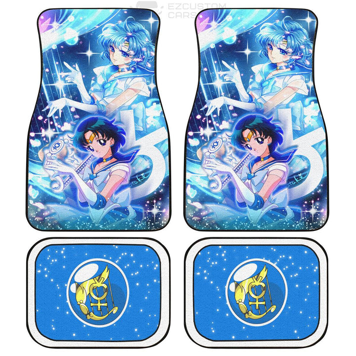 Sailor Mercury Car Floor Mats Custom Sailor Moon Car Accessories Christmas Gifts - EzCustomcar - 1