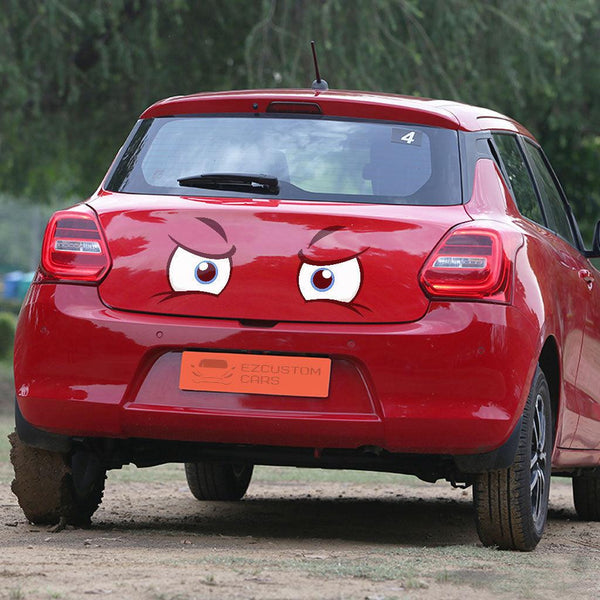 Serious Face Eyes Car Sticker Custom Cartoon Car Accessories - EzCustomcar - 1