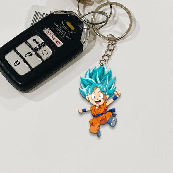 Son Goku Super Saiyan Blue Keychains Custom Dragon Ball Anime Car Accessories - EzCustomcar - 2