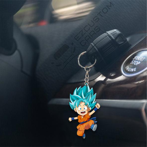 Son Goku Super Saiyan Blue Keychains Custom Dragon Ball Anime Car Accessories - EzCustomcar - 4