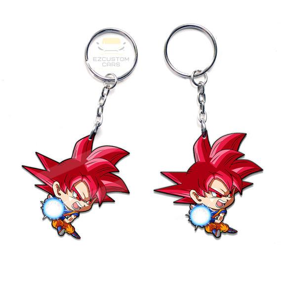 Son Goku Super Saiyan God Keychains Custom Dragon Ball Anime Car Accessories - EzCustomcar - 3