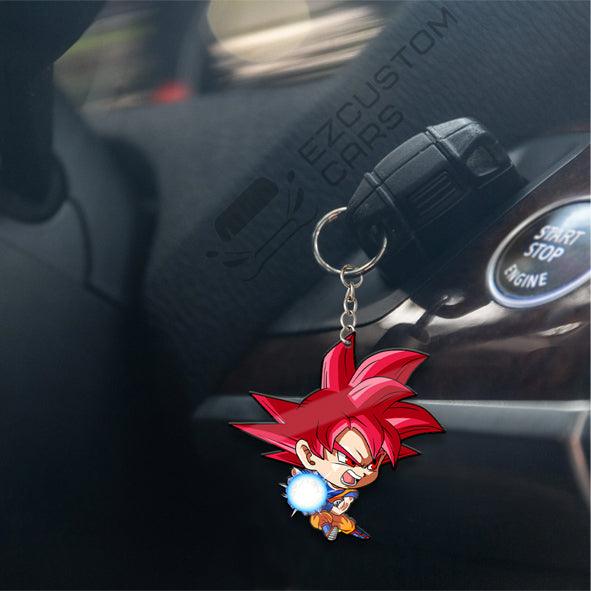 Son Goku Super Saiyan God Keychains Custom Dragon Ball Anime Car Accessories - EzCustomcar - 4