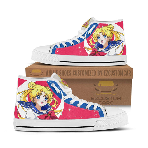 Sailor Moon High Top Canvas Shoes Custom Anime Gift Sailor Moon Canvas Sneakers - EzCustomcar - 1