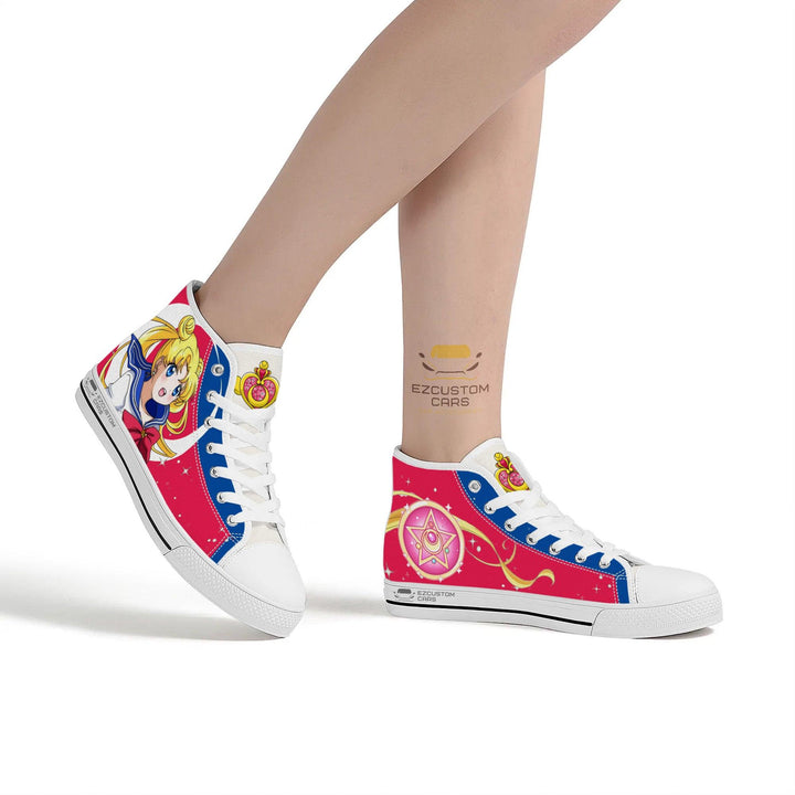 Sailor Moon High Top Canvas Shoes Custom Anime Gift Sailor Moon Canvas Sneakers - EzCustomcar - 2