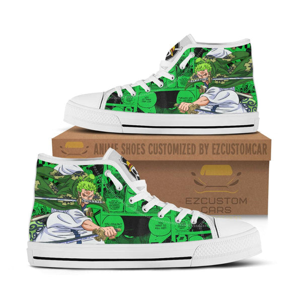 Roronoa Zoro High Tops Shoes One Piece Canvas Sneakers - EzCustomcar - 1