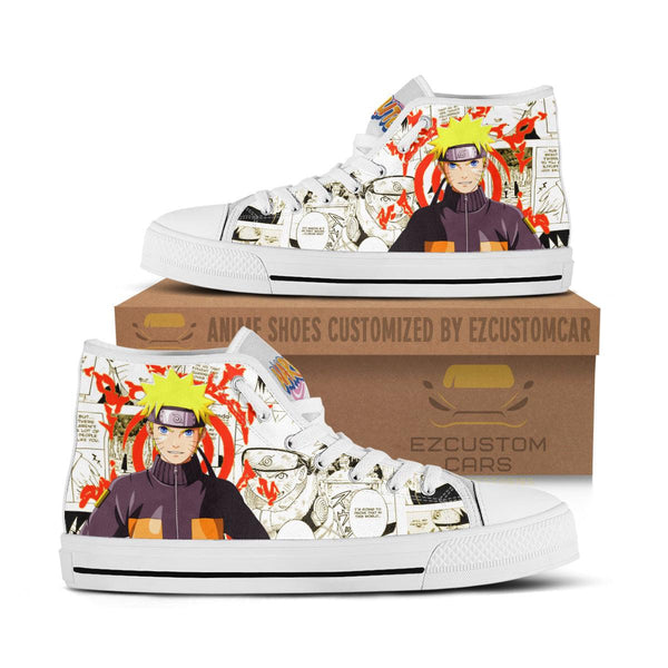 Naruto Uzumaki High Top Canvas Shoes Custom Naruto Anime Mixed Manga Style - EzCustomcar - 1