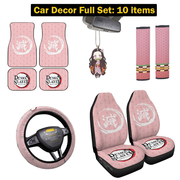 Kamado Nezuki Pattern Bundle Car Interior Decoration Accessories - EzCustomcar - 1