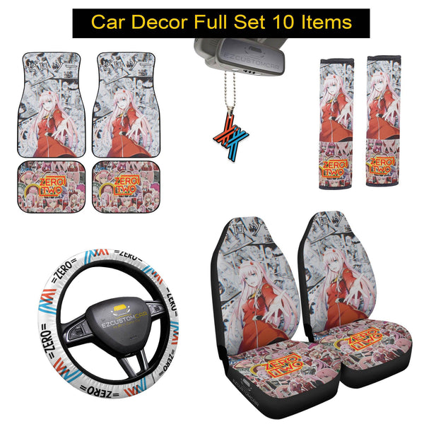 Zero Two Darling in the franxx Bundle Car Mats x Seat Covers Set - EzCustomcar - 1