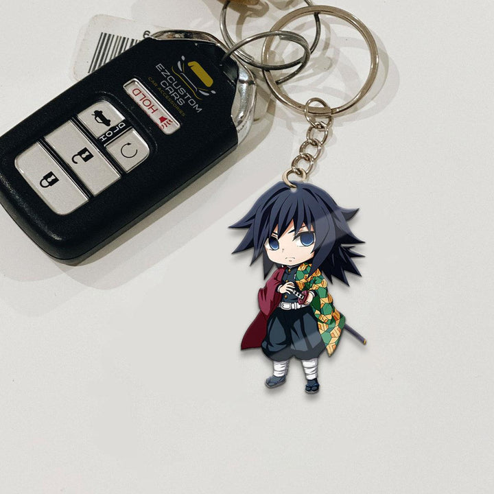 Demon Slayer Anime Custom Keychains Tomioka Giyuu Car Accessories - EzCustomcar - 2