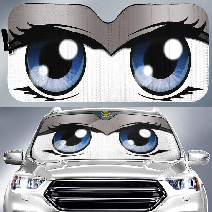 Cute Cartoon Eyes Custom Car Windshield Sunshades - EzCustomcar - 4