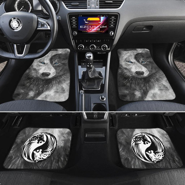 Black and White Wolves Car Floor Mats Custom Animal Car Accessories-ezcustomcar-12