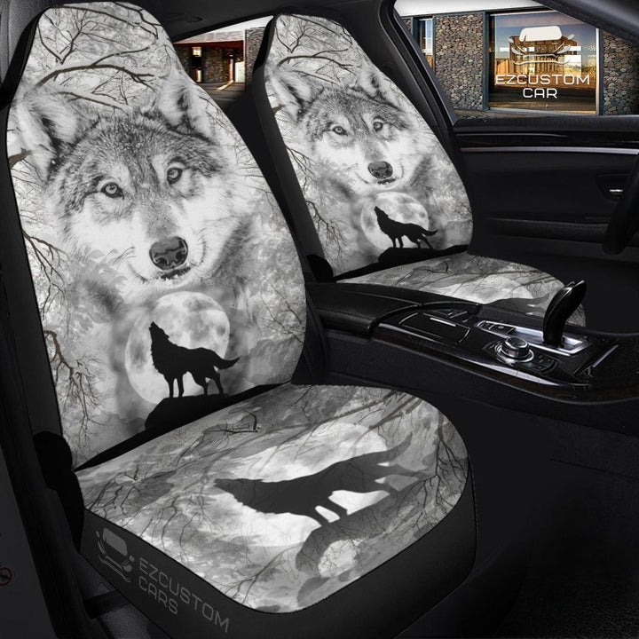 Snow Wolves Car Seat Covers Custom Animal Car Accessories - EzCustomcar - 3