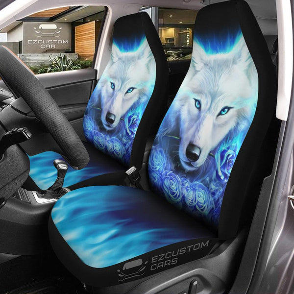 Blue Wolf Car Seat Covers Custom Animal Car Accessoriesezcustomcar.com-1